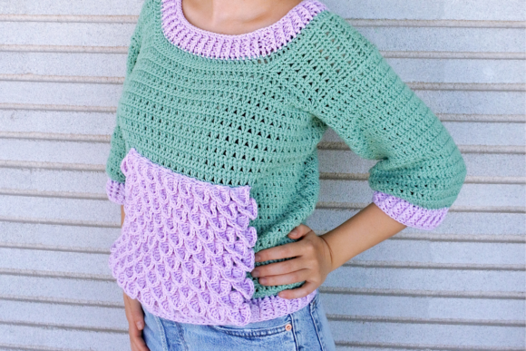 Download Crocheting a Sweater with a Crocodile Stitch Pocket - Crochet Collection
