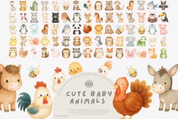 Download Baby Animals Clipart Set - Baby animals Collection