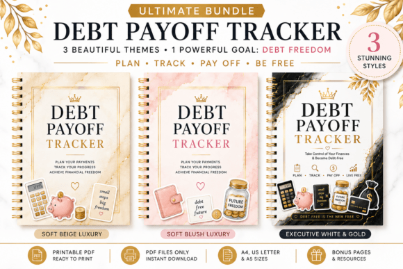 Download Debt Payoff Tracker Bundle – 3 Color - Premium Resources