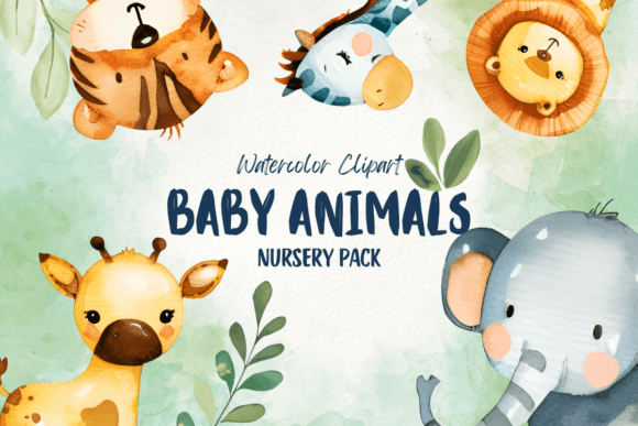 Download Baby Animals Watercolor Nursery Clipart - Baby animals Collection
