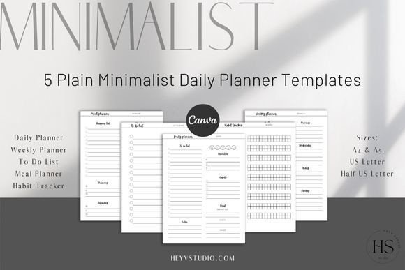 Download Minimalist Daily CANVA Planner Templates - Premium Resources