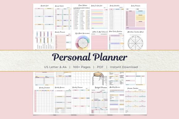 Download Personal Planner Bundle 100+ Pages PDF - Planner Collection