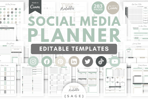 Download Social Media Planner Canva Templates 6 - Premium Resources