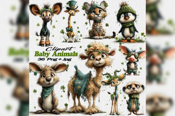 Download Whimsical St Patrick Baby Animals PNG - Baby animals Collection