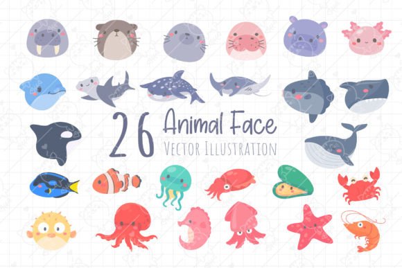 Download Ocean Animal Face  | Baby Animals Png - Baby animals Collection
